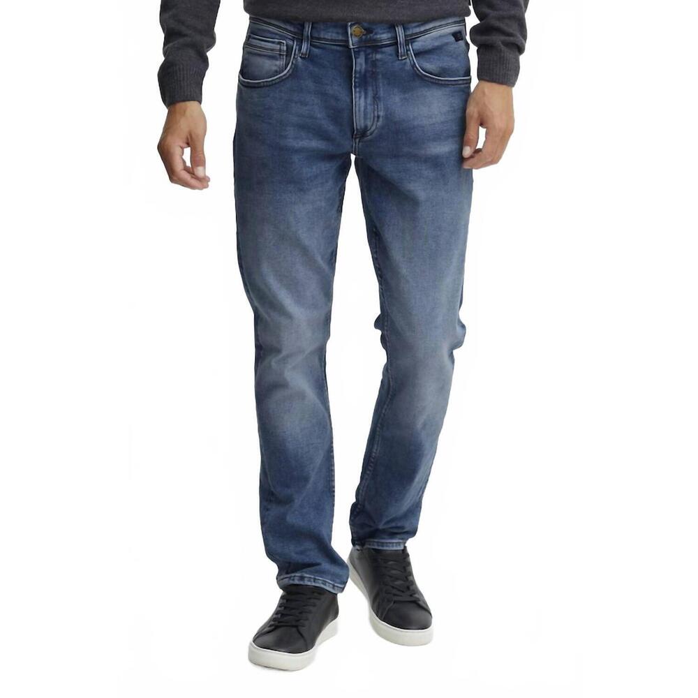 NEW BLEND men's blizzard fit multiflex jeans in denim middle blue